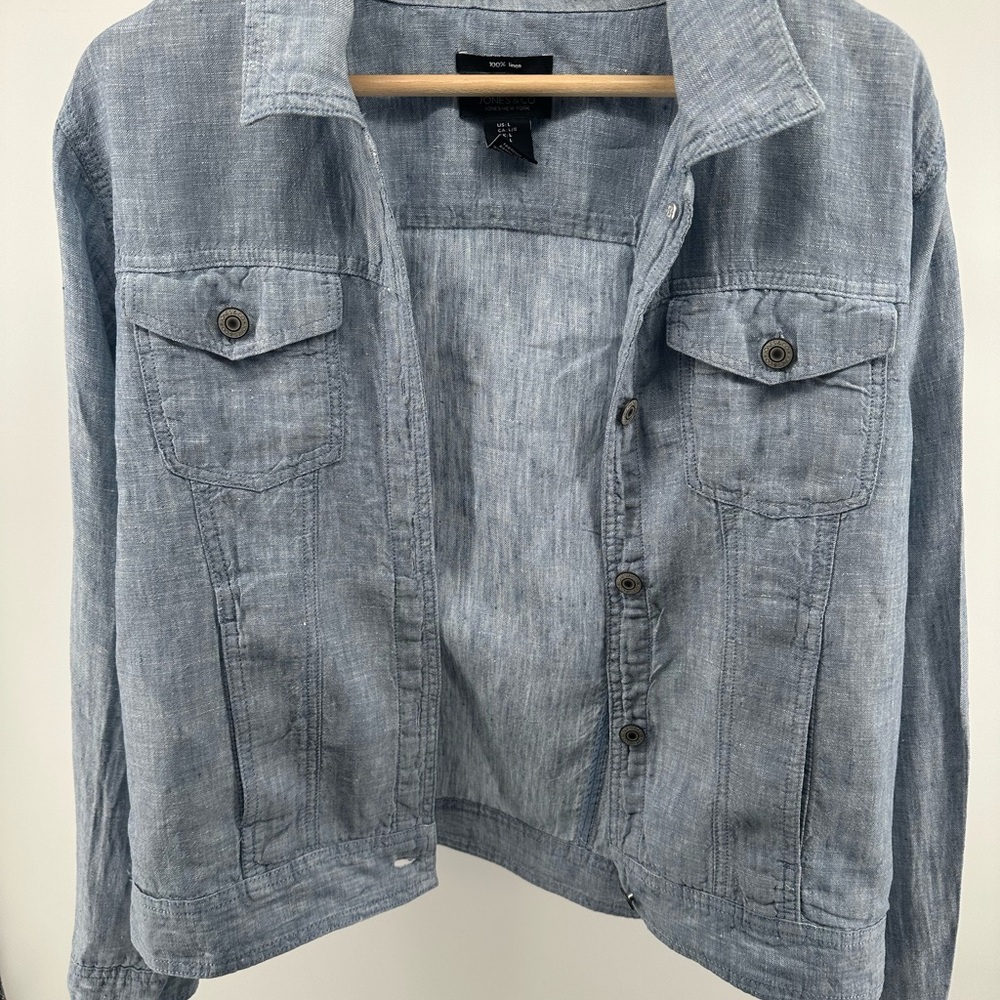 Jones New York 100% Linen Jacket Size Large